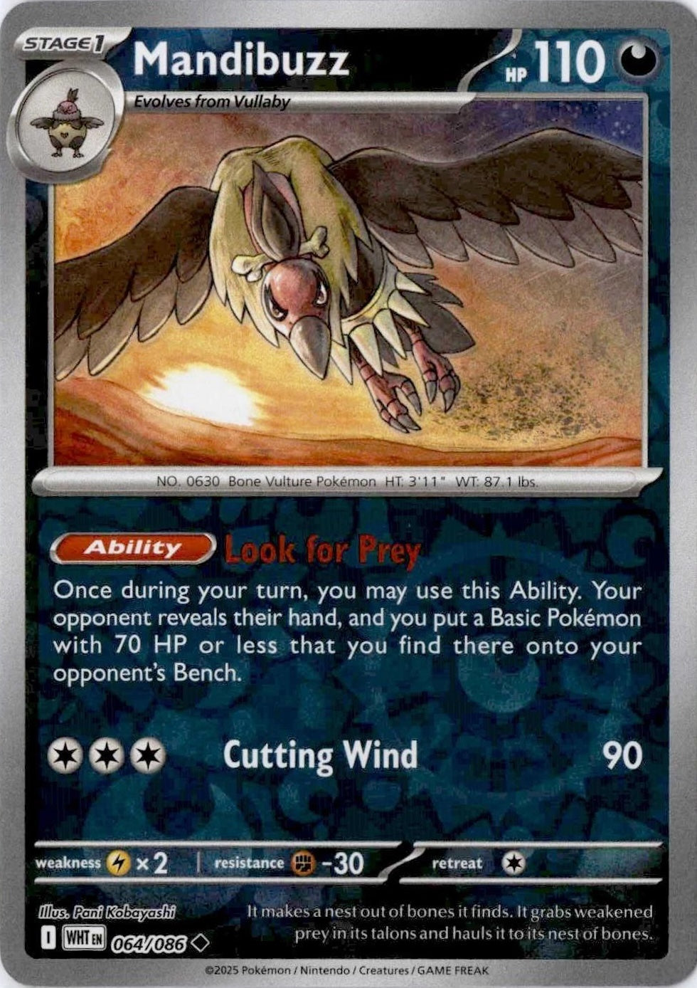 White Flare Mandibuzz #64/86 Reverse Holo